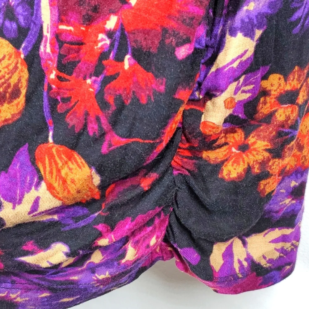 Beverly Drive Floral Blouse Red Purple Boho Tunic Top Long Sleeve Size 2X - Picture 4 of 11
